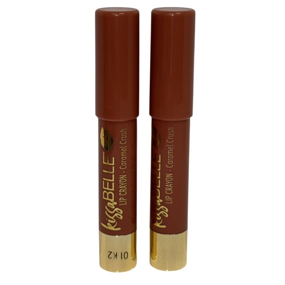 Kissabelle Belle Lip Crayon Caramel Crush Lipstick Shea Butter x 2 NEW 2.7g